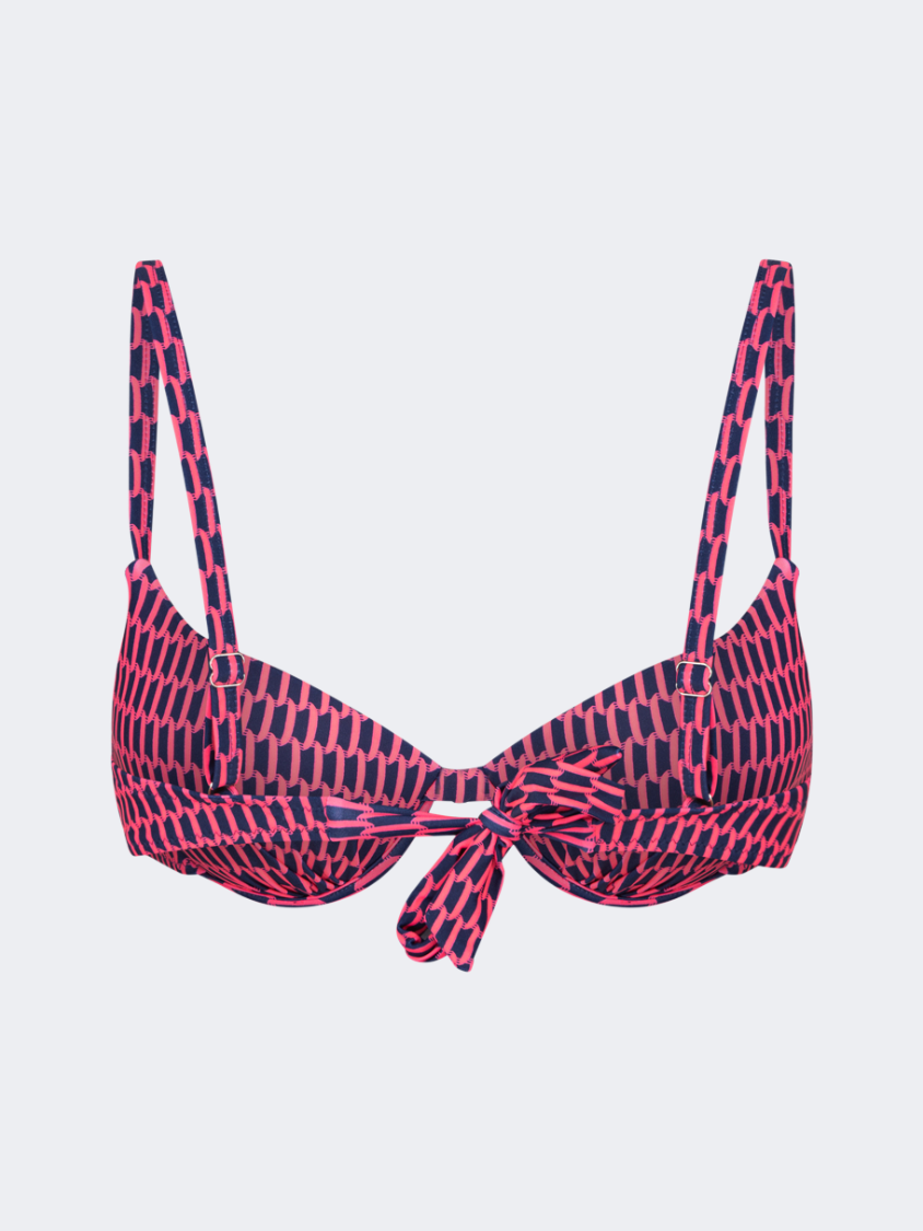 Oil And Gaz Comfortable Women Beach Bra Coral/Navy