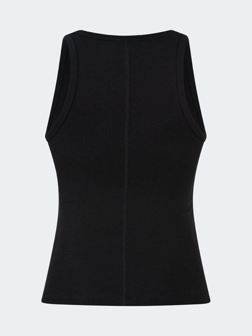 Oil And Gaz Ribbed Women Lifestyle Tank Black