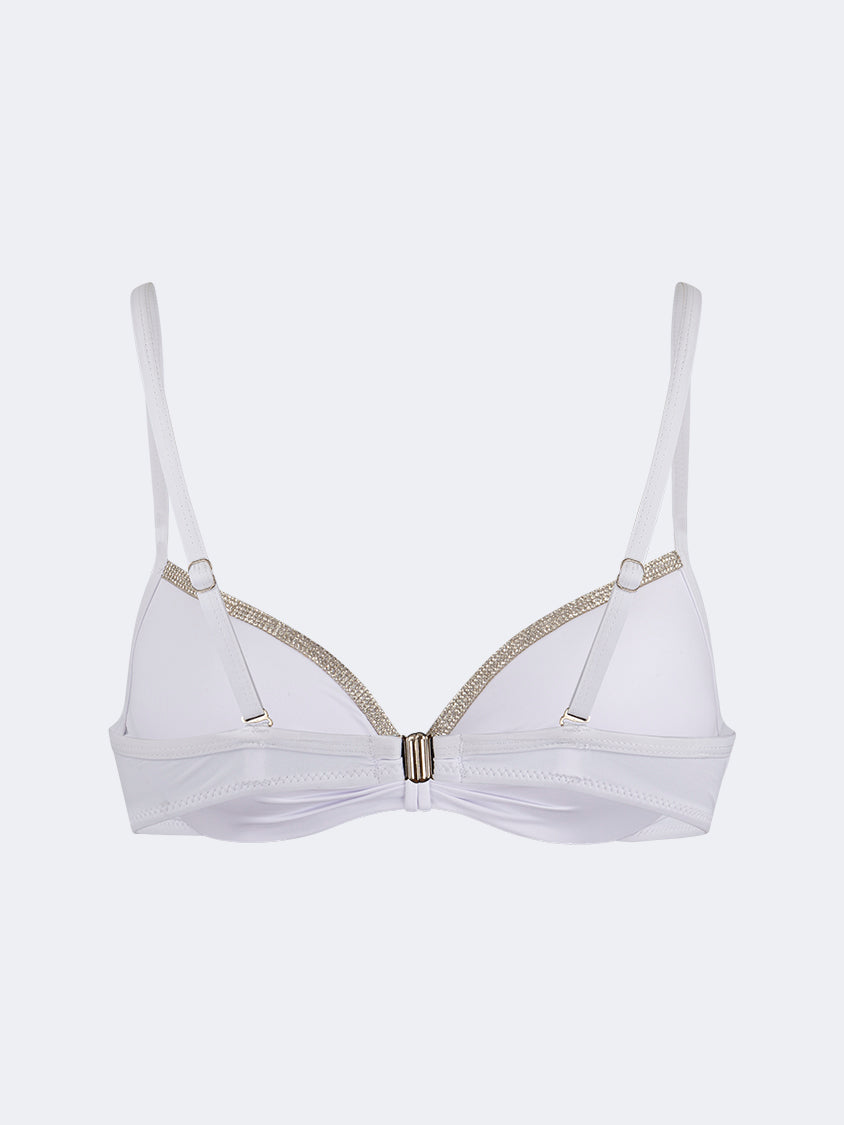 Oil And Gaz Stylish Women Beach Shelf Bra White
