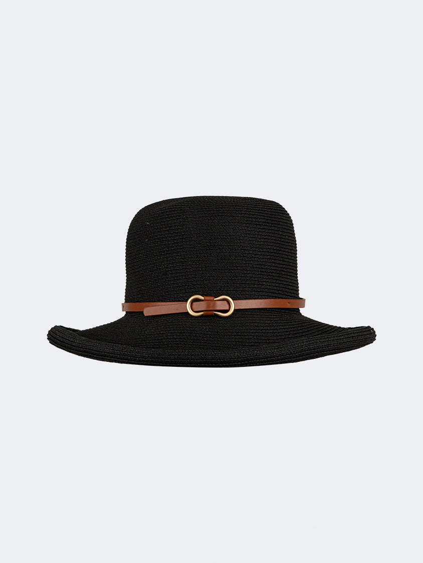 Oil And Gaz Stylish Women Beach Straw Hat Black