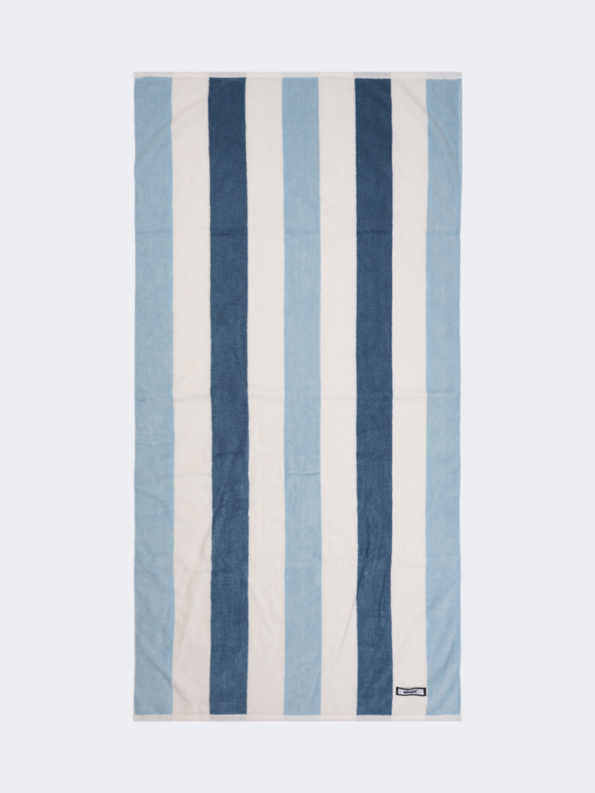 Oil And Gaz Absorbent Unisex Striped Beach Towel Light Blue/White