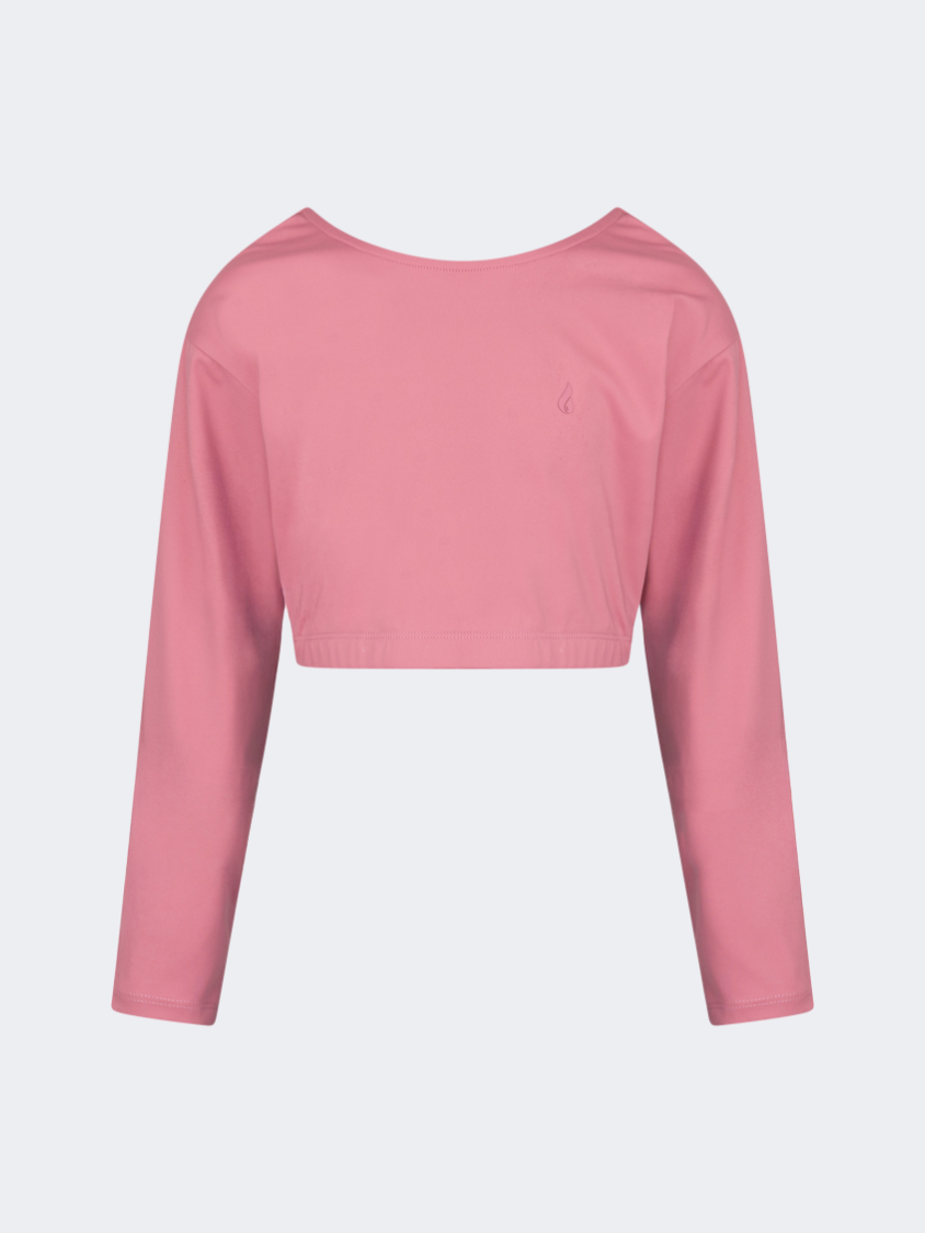 Oil&Gaz Criss-Cross Kids-Girls Lifestyle Crop Top Pink