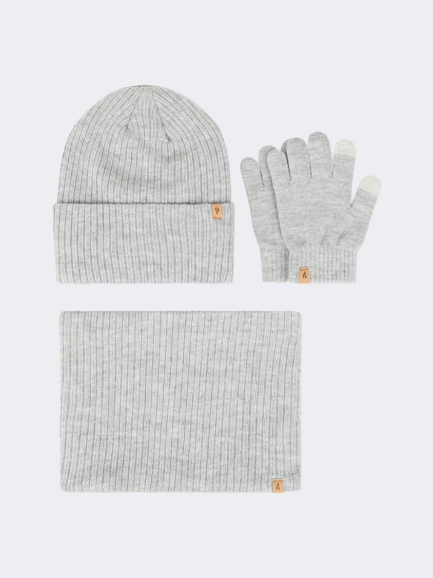 Oil And Gaz Comfy Kids Lifestyle Set Of Gloves+Hat+Scarf Grey