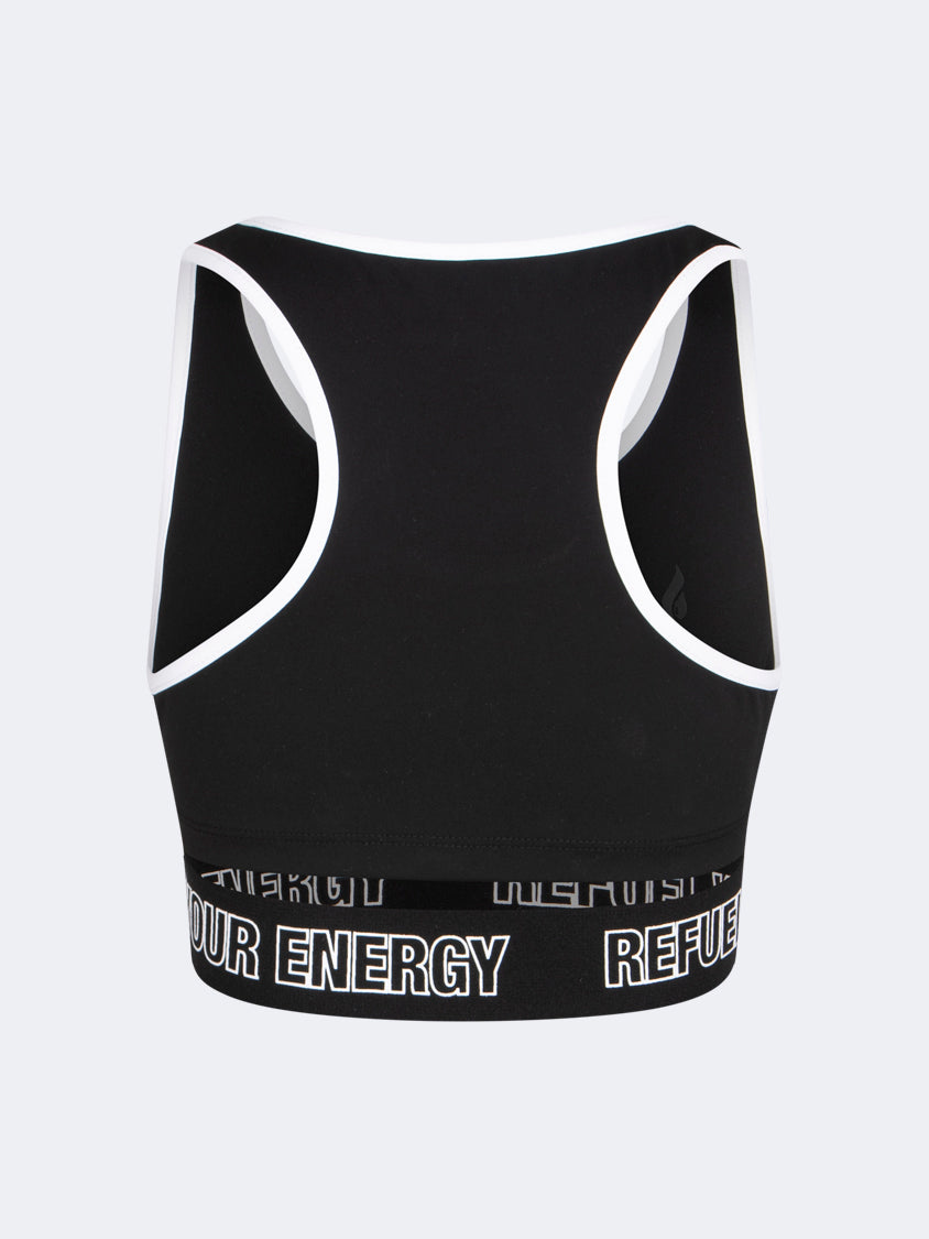 Oil And Gaz Breathable Kids-Girls Lifestyle Sports Bra Black
