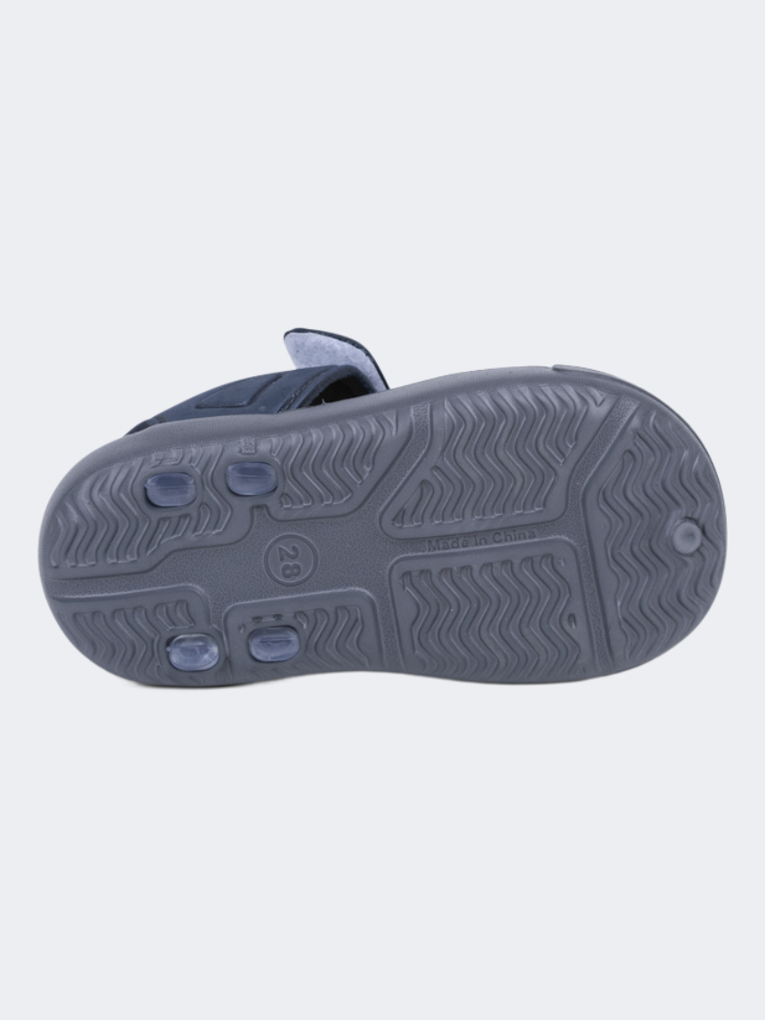 Oil And Gaz Cozy Kids-Girls Beach Slip-On Clogs Grey/Navy