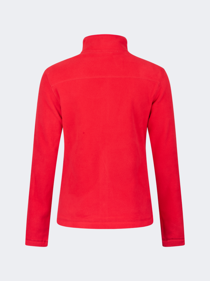 Oil&Gaz Soft Women Skiing Full Zip Fleece Red