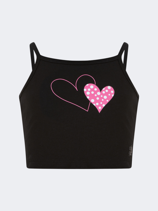Oil & Gaz Stylish Kids-Girls Lifestyle Layered Crop Top Black/White