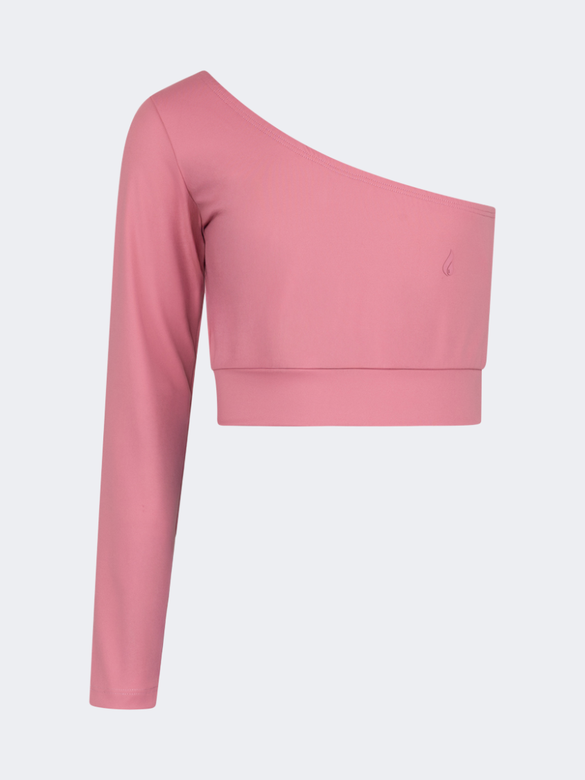 Oil&Gaz Off-Shoulder Kids-Girls Lifestyle Crop Top Pink