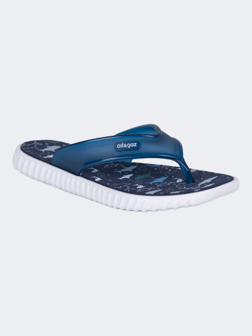 Oil And Gaz Comfy Kids Beach Flip-Flop Slipper Navy