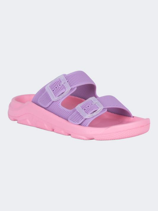Oil & Gaz Relaxed Kids-Girls Beach Slide Pink/Purple