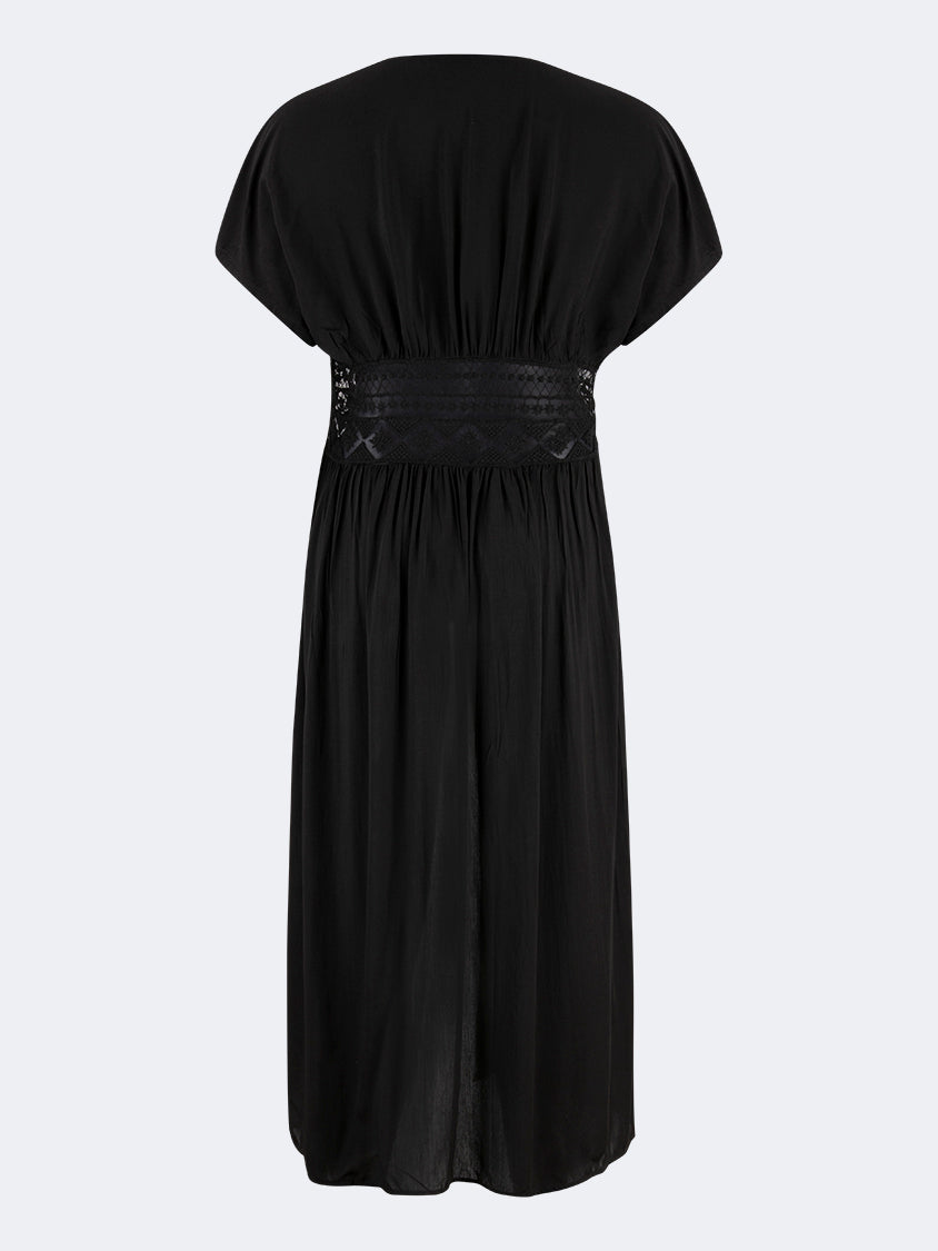 Oil And Gaz Chic Women Beach Coverup Ls Black