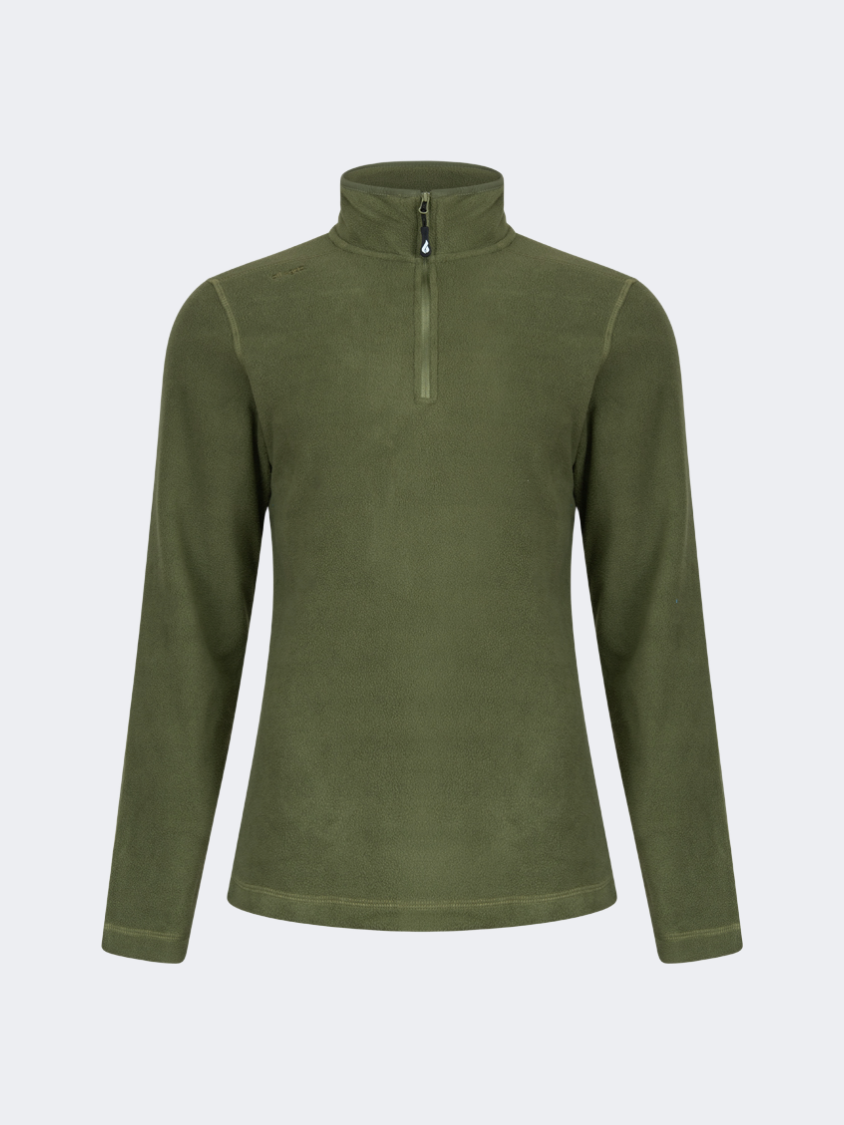 Oil&Gaz Warm Men Skiing 1/4 Zip Fleece Olive