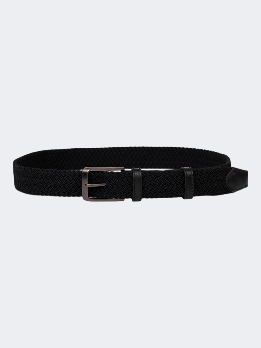 Oil & Gaz Stylish Men Lifstyle Herringbone Weave Belt Black