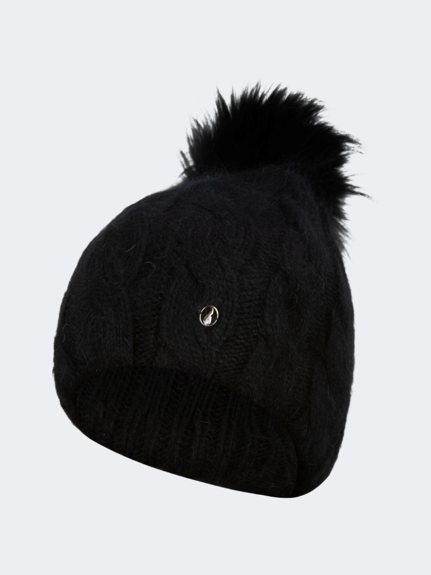 Oil And Gaz Warm Women Lifestyle Pom Beanie Black