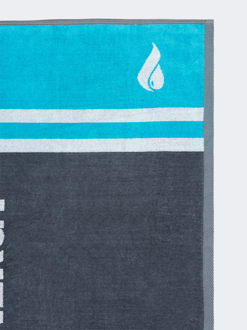 Oil And Gaz Cotton Unisex Beach Towel Grey/Blue