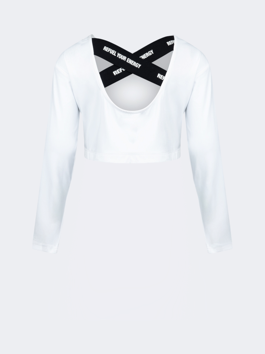 Oil&Gaz Criss-Cross Kids-Girls Lifestyle Crop Top White