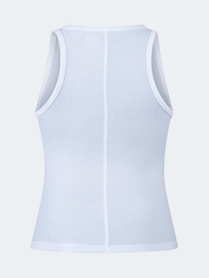 Oil And Gaz Ribbed Women Lifestyle Tank White