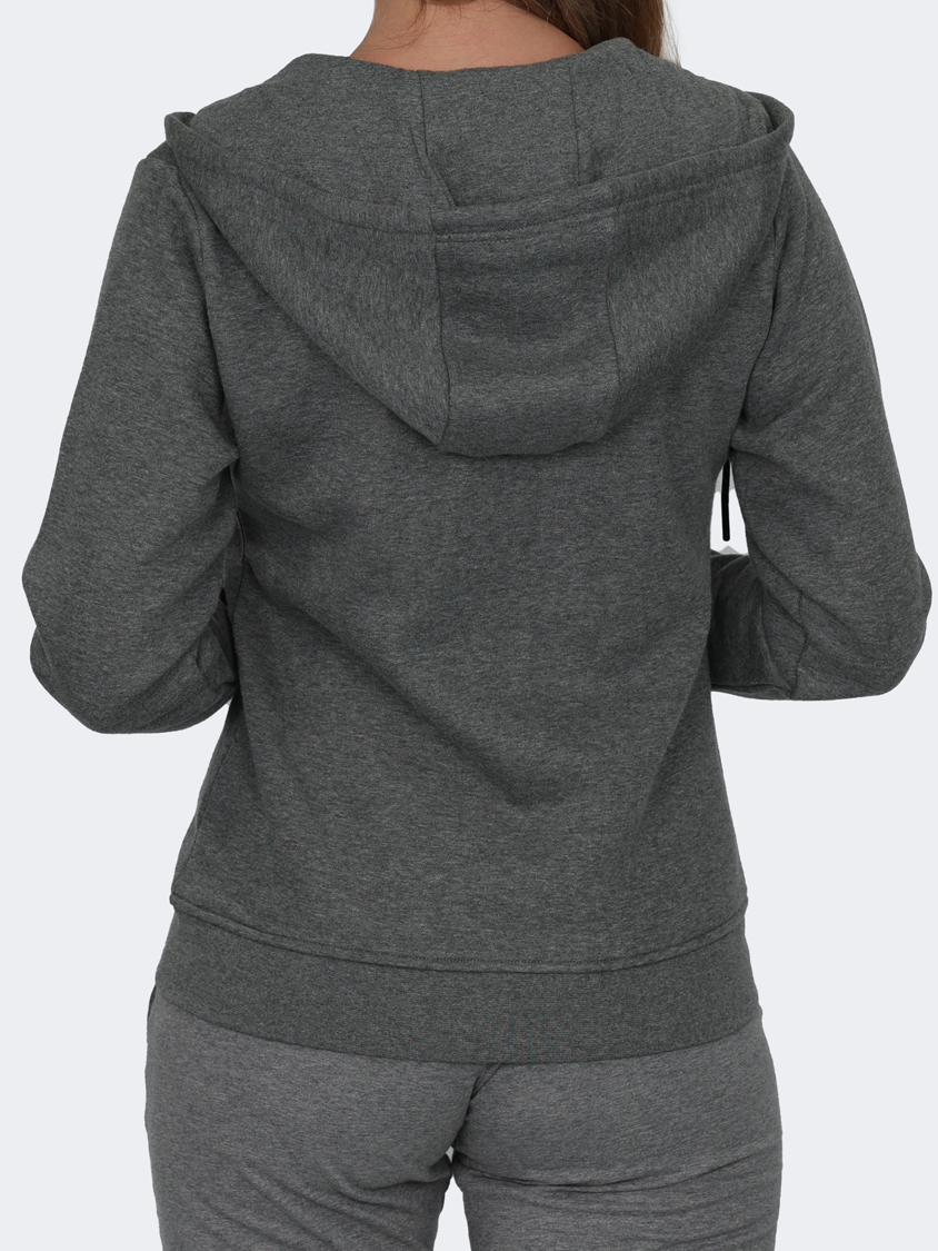 Oil And Gaz Full Zip Women Lifestyle Hoody Grey