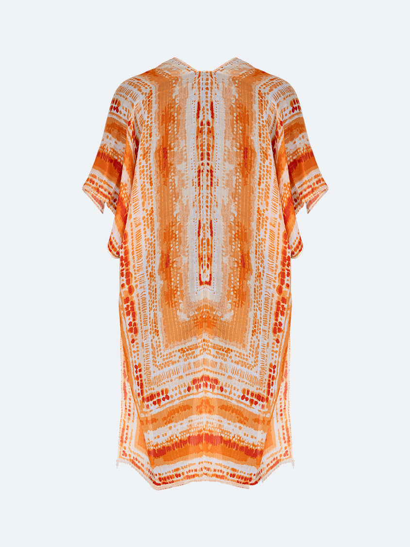 Oil And Gaz Elegant Women Beach Poncho Coral
