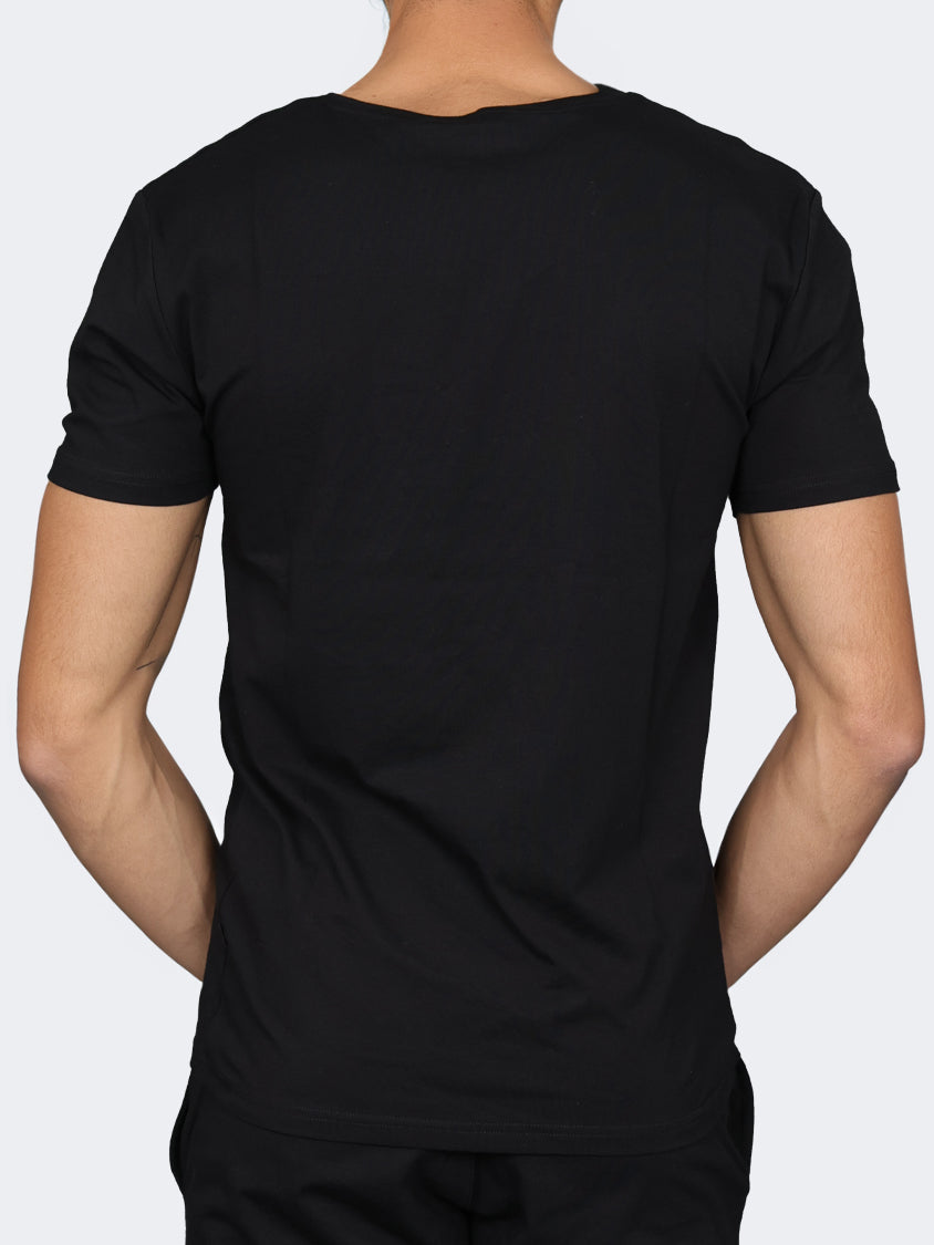 Oil And Gaz V-Neck Men Lifestyle T-Shirt Black