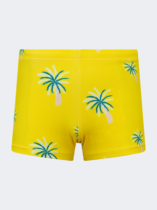 Oil & Gaz Stretchy Kids-Boys Beach Swim Short Yellow