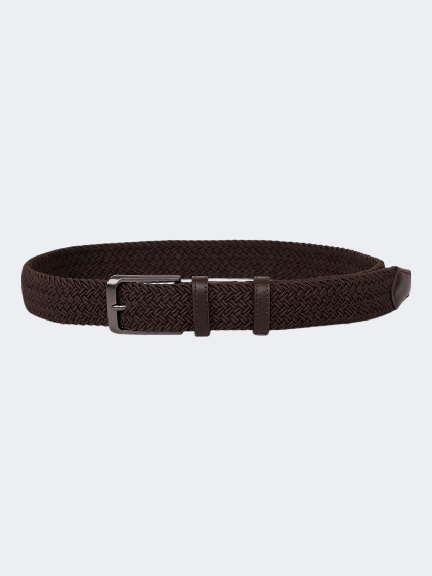 Oil & Gaz Stylish Men Lifstyle Herringbone Weave Belt Brown
