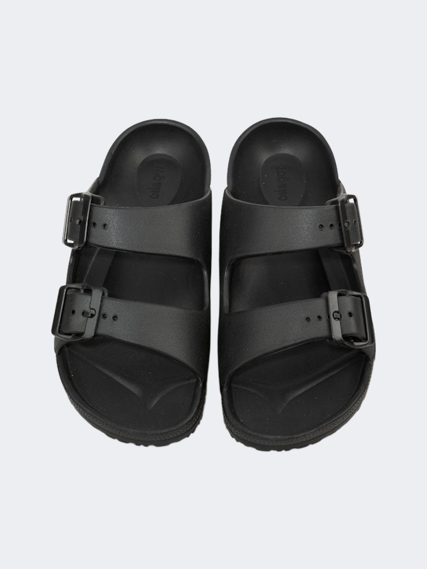 Oil And Gaz Chic Beach Women Stripe Slide Black