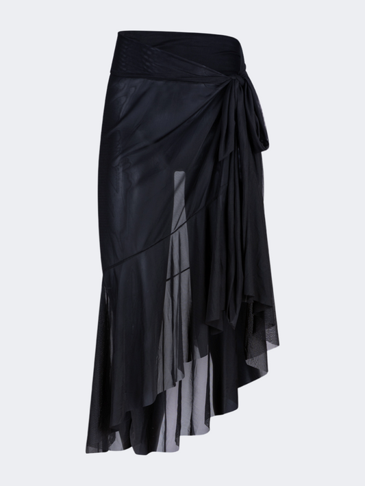 Oil & Gaz Breathable Women Beach Mesh Skirt Black