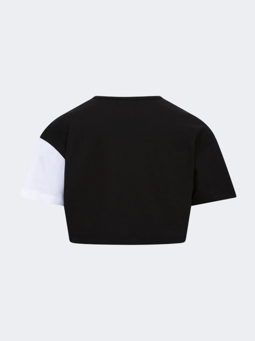 Oil&Gaz Stylish Kids-Girls Lifestyle Layered Crop Top Black/White