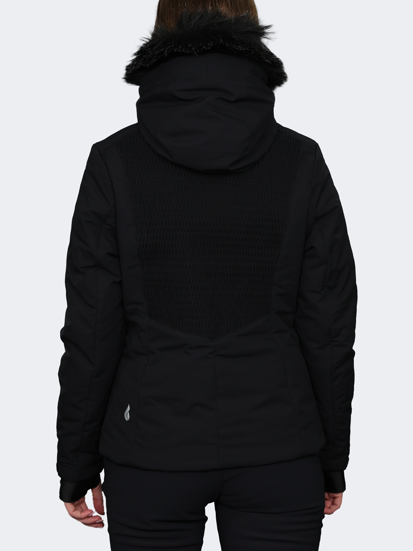 Oil And Gaz Mid Cut With Hood Women Skiing Jacket Black