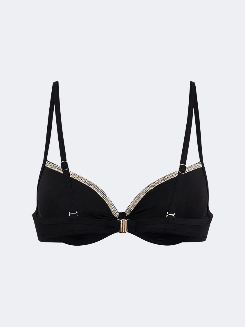 Oil And Gaz Stylish Women Beach Shelf Bra Black