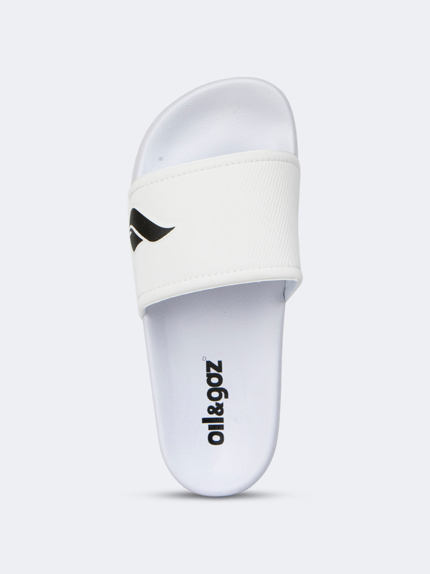 Oil And Gaz Comfy Unisex Beach Slide White/Black