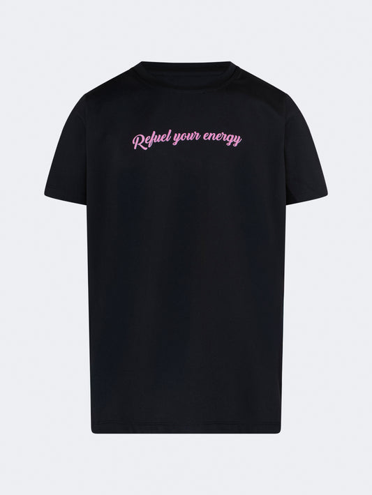 Oil & Gaz Classic Kids-Girls Lifestyle R-Neck T-Shirt Black