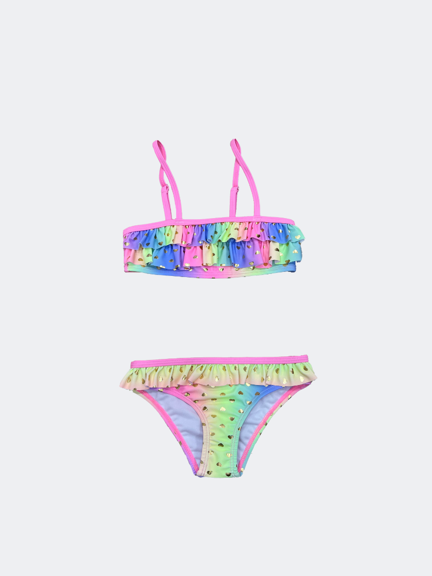 Oil And Gaz Charming And Stylish Kids Girls Beach Bikini Set Multicolor