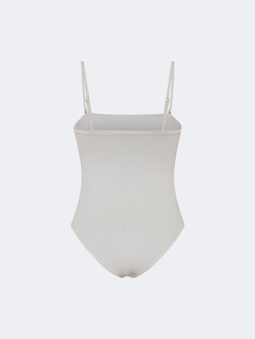 Oil And Gaz Stylish Women Beach Monokini White