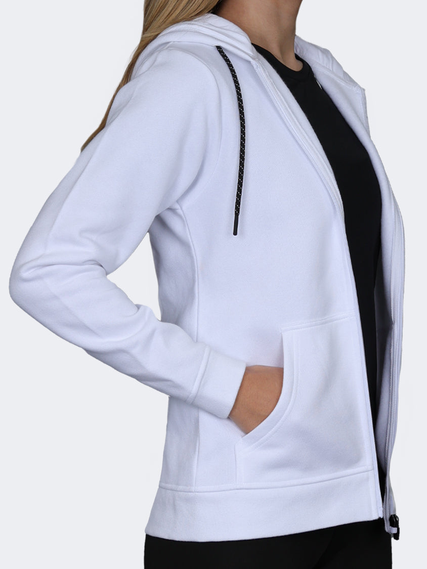 Oil And Gaz Full Zip Women Lifestyle Hoody White