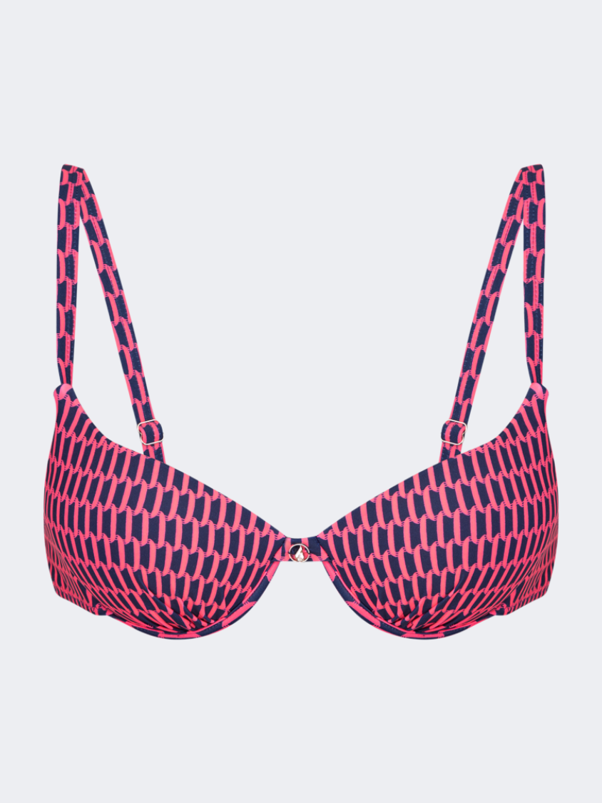 Oil And Gaz Comfortable Women Beach Bra Coral/Navy