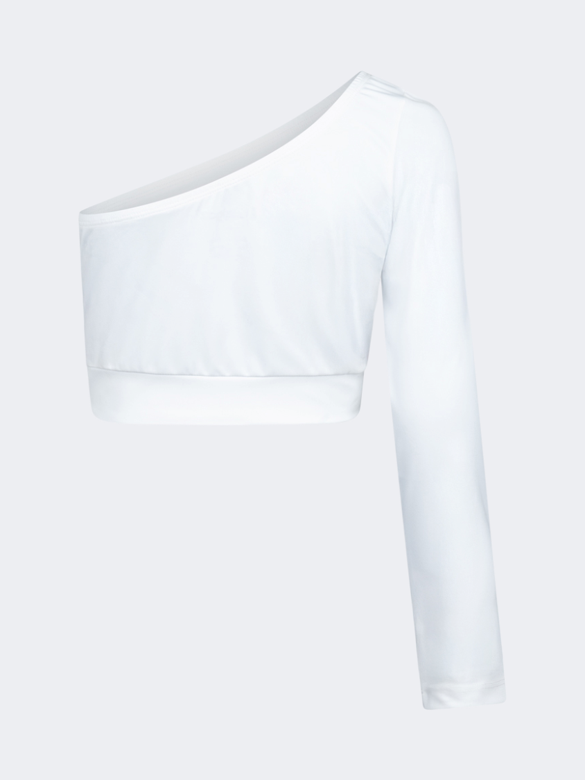 Oil&Gaz Off-Shoulder Kids-Girls Lifestyle Crop Top White