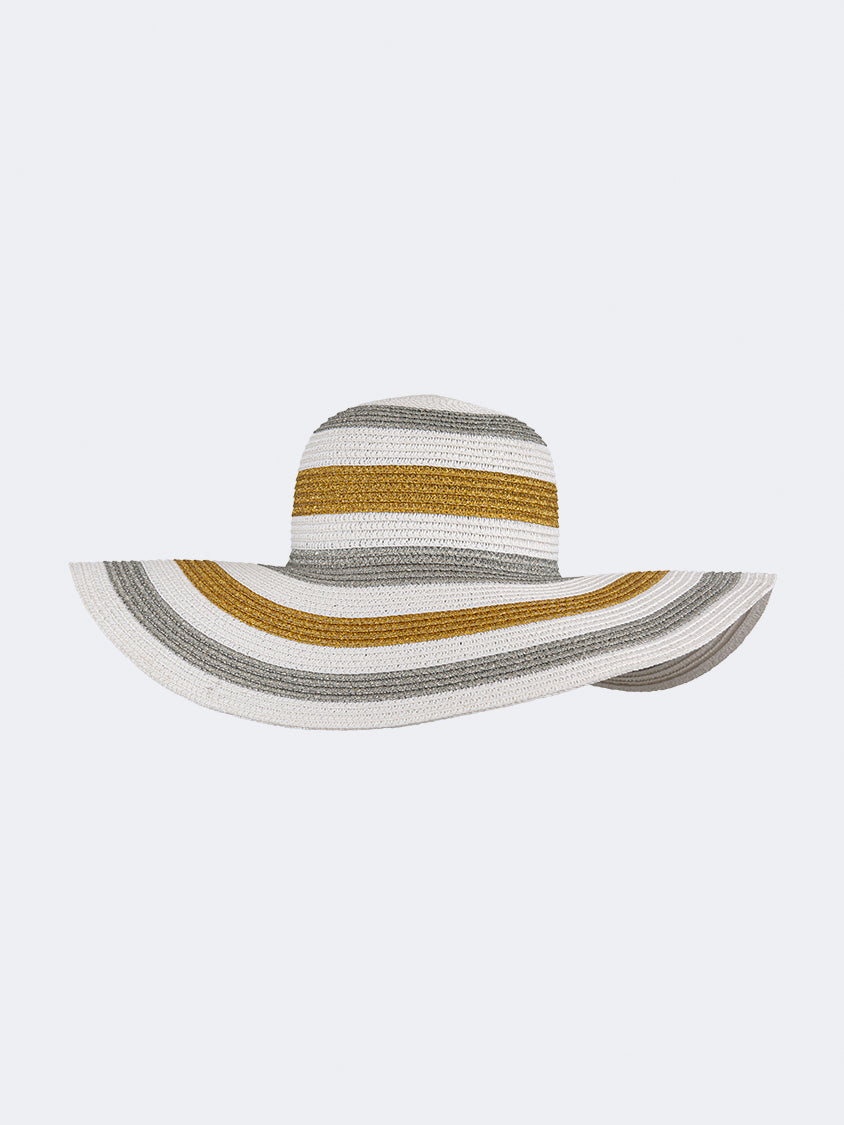 Oil And Gaz Stylish Women Beach Sun Hat White/Sliver/Gold
