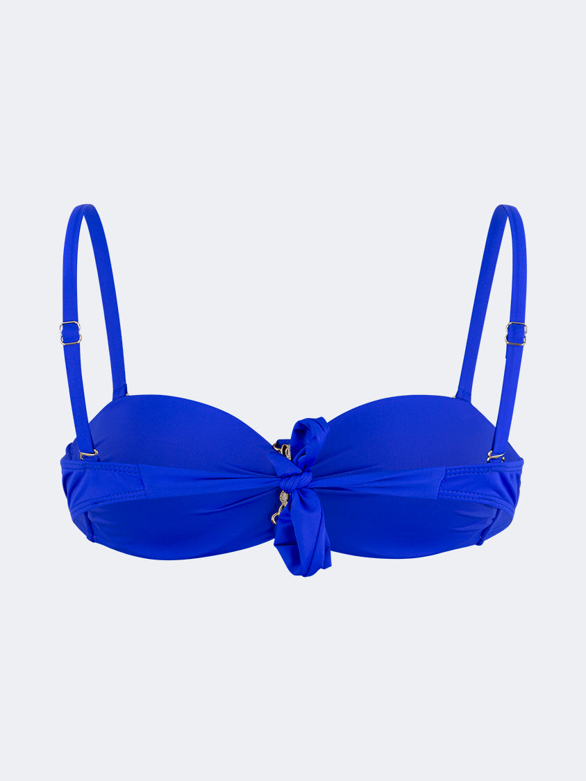 Oil And Gaz Stylish Women Beach Bandeau Bra Blue