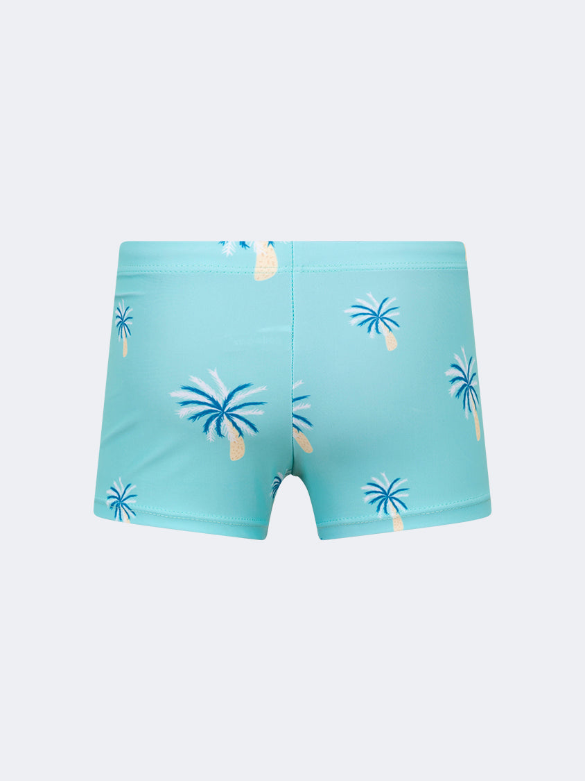 Oil And Gaz Stretchy Kids-Boys Beach Swim Short Green