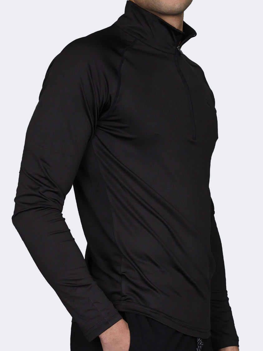 Oil And Gaz Round Neck Men Fitness Long Sleeve Black
