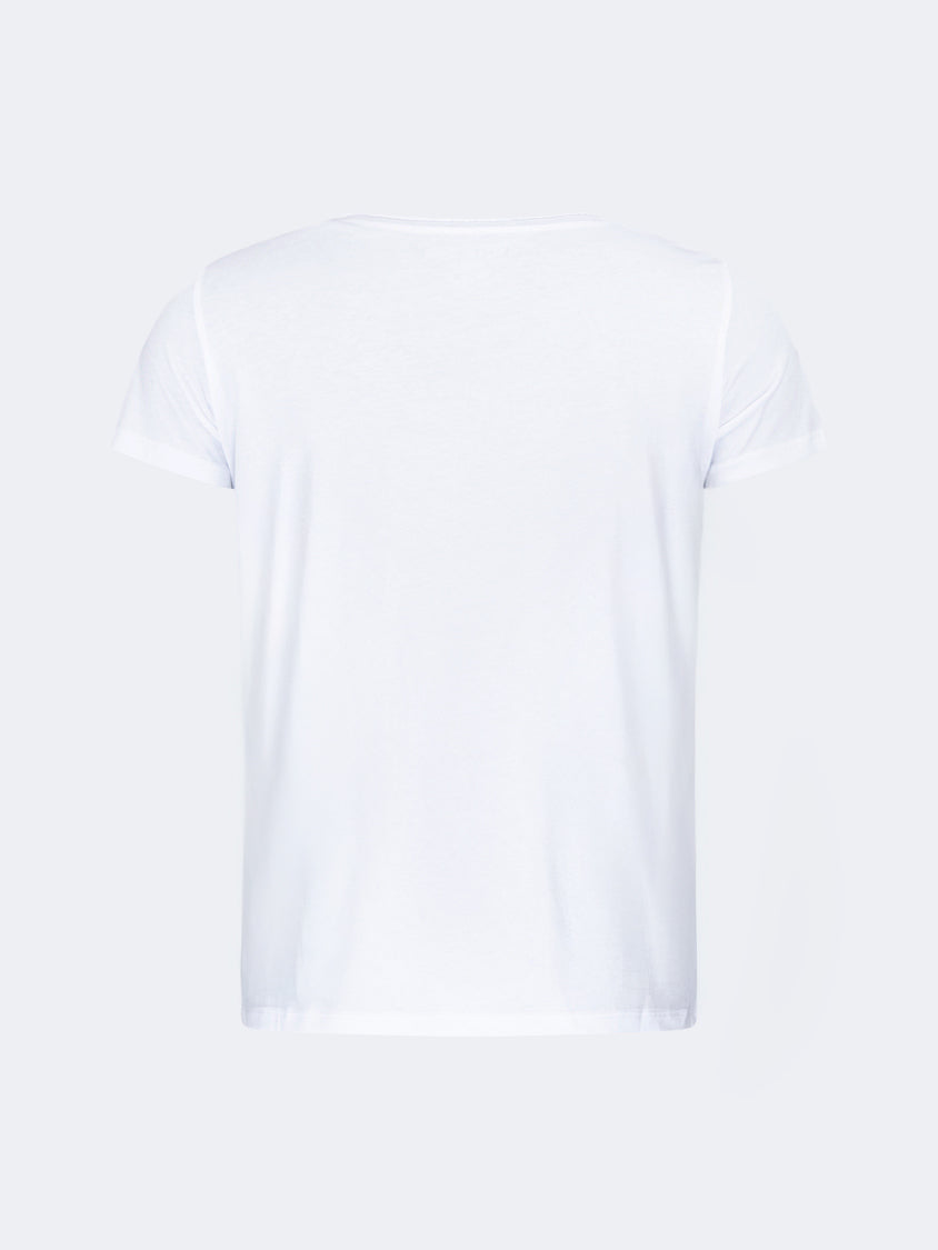 Oil And Gaz Classic Women Lifestyle V-Neck T-Shirt White