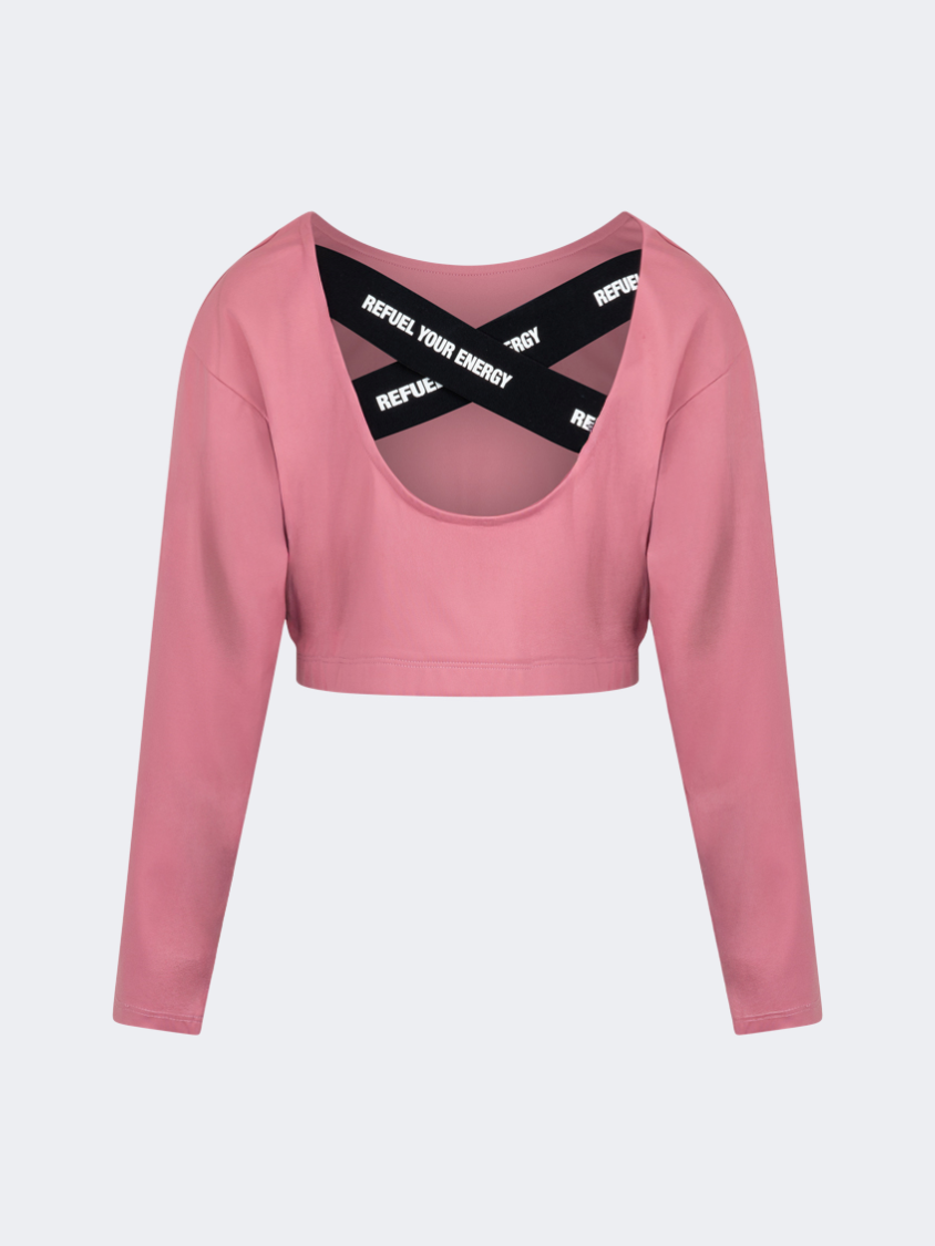 Oil&Gaz Criss-Cross Kids-Girls Lifestyle Crop Top Pink