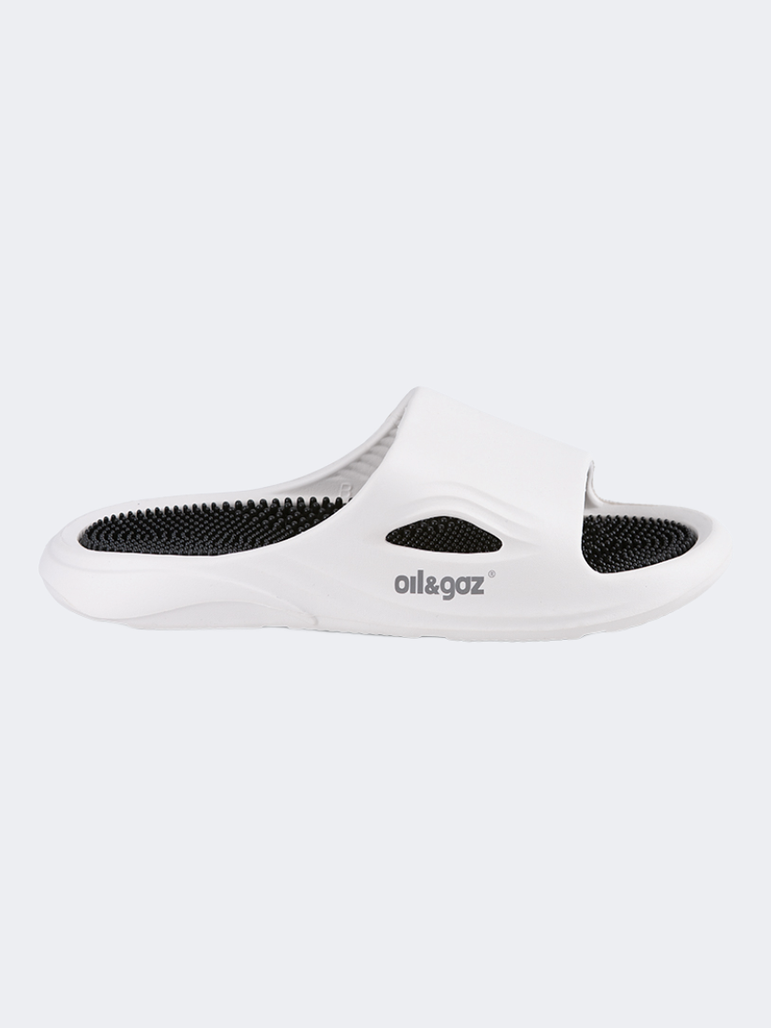 Oil&Gaz Relaxed Unisex Beach Slide White/Black