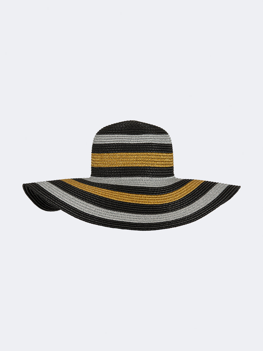Oil And Gaz Stylish Women Beach Sun Hat Black/Sliver/Gold