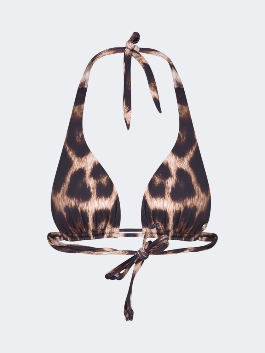 Oil And Gaz Comfortable Leopard Women Beach Bra Black