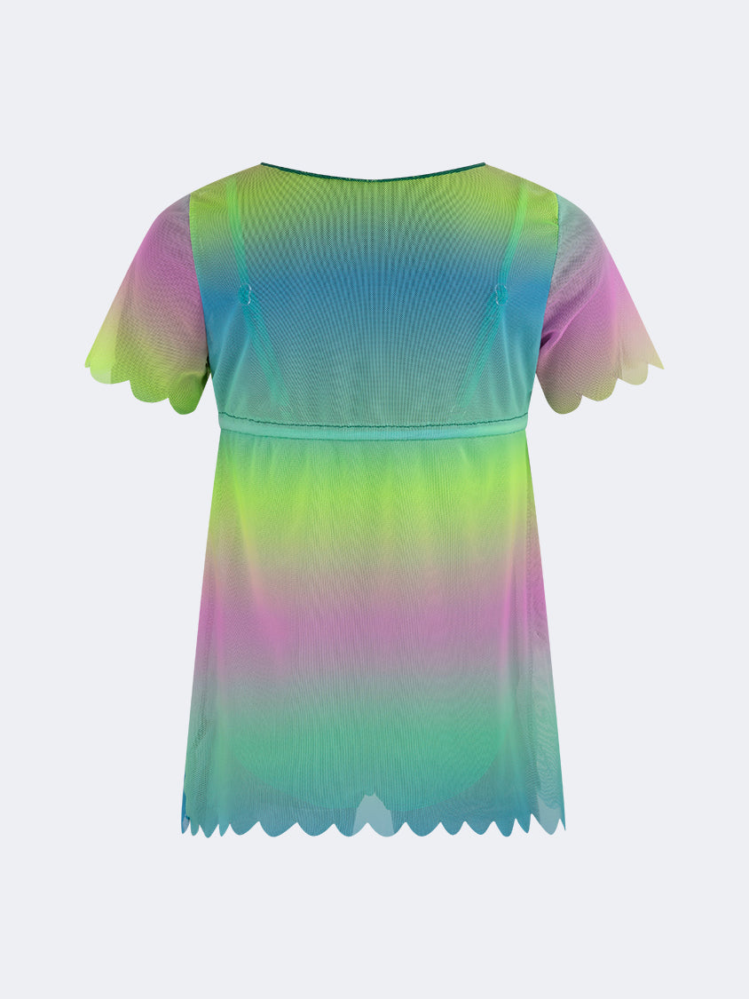 Oil And Gaz Colorful Kids-Girls Beach Monokini Blue