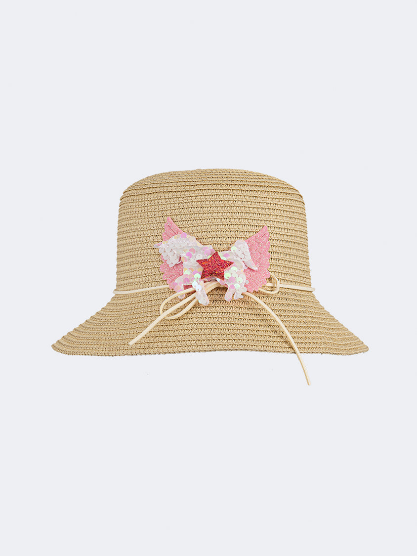 Oil And Gaz Stylish Kids-Girls Beach Cordobes Hat Beige