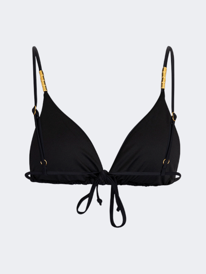 Oil And Gaz Adjustable Women Beach Bra Black